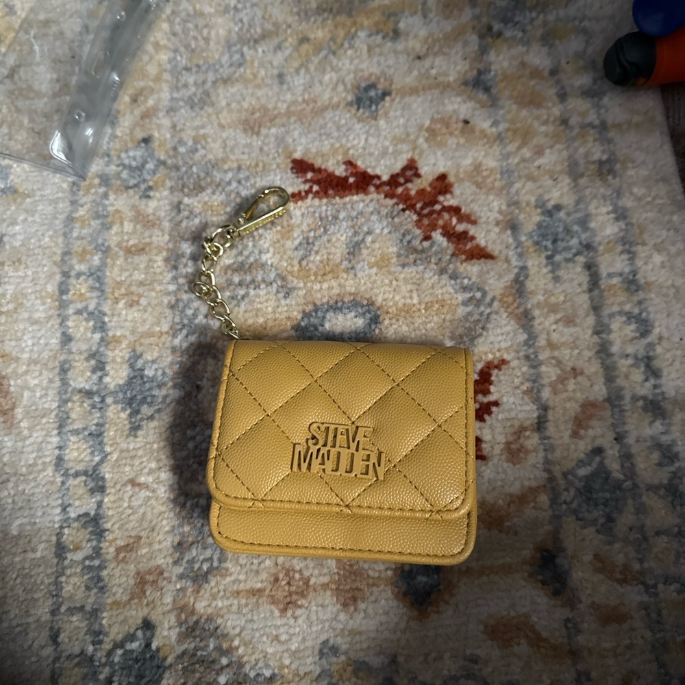 Steve Madden Mustard Quilted Mini Wallet